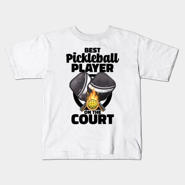 Best Pickleball Player Funny Pickleballer Lucky Pickleball Kids T-Shirt by MerchBeastStudio
